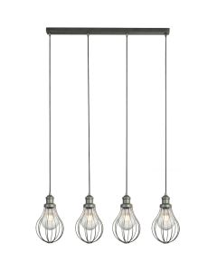 Searchlight Balloon Cage 1384-4PW tin kleurige hanglamp