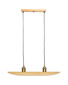 Elobra Colombia retro 139486 eikenhouten hanglamp met bronzen fittingen