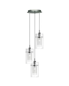 Searchlight Duo 2300-3 hanglamp helder glas