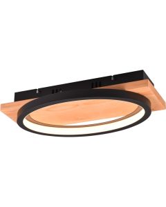 Trio Barca 241110132 houten plafondlamp met zwarte ring