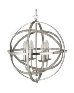 Searchlight Orbit 2474-4SS staal kleurige kroonluchter