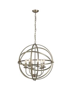 Searchlight Orbit 2476-6AB antiek bronzen kroonluchter