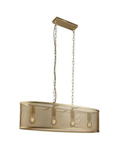 Searchlight Fishnet 2484-4GO goud kleurige hanglamp