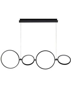 Searchlight Cirque 25771-4BK zwarte hanglamp met vier ringen