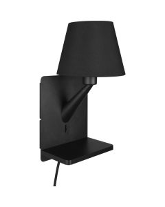 Trio Comfort 262670132 zwarte wandlamp met inductief laadstation