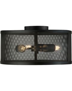 Searchlight Fishnet 2843-3BK mat zwarte plafondlamp