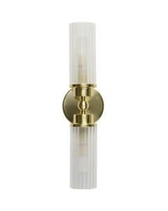 Searchlight Imperial 29982SB messing badkamerlamp met ribbel glas