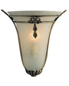 Searchlight Nashville 30002 antiek bronzen wandlamp met scavo glas