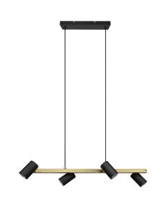 Trio Marley 302400480 mat zwart met goud hanglamp
