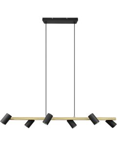 Trio Marley 302400680 mat zwart met goud hanglamp