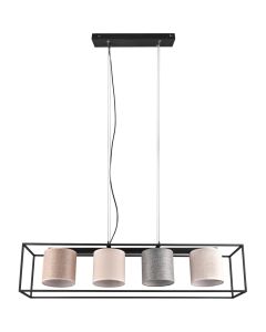 Trio Ross 303100417 hanglamp met vier kleuren kappen