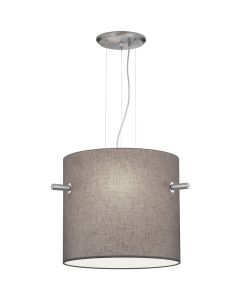 Trio Camden 308300307 grijze hanglamp van textiel en mat staal
