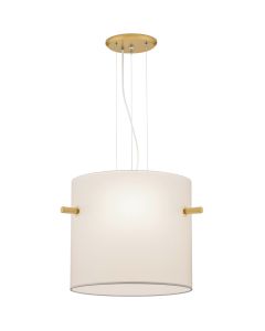 Trio Camden 308300308 witte hanglamp met mat messing