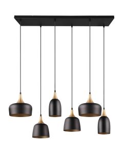 Trio Chiraz 310500632 zwart met gouden hanglamp
