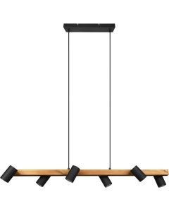Trio Maerley 312490632 mat zwart met hout hanglamp