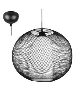 Trio Filo 313900132 mat zwarte hanglamp met opalen kelk