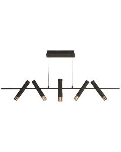 Searchlight Cylinder 31651-5BK zwart met goudkleurige hanglamp