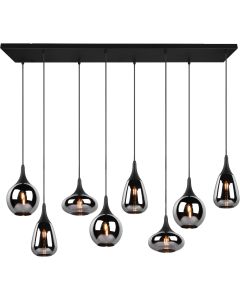 Trio Lumina 317000832 mat zwarte hanglamp met verchroomd glas