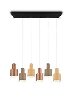 Trio Agudo 319400617 metalen hanglamp met zes kappen