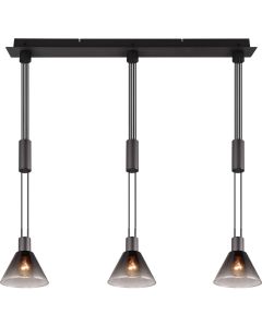 Trio Stanley 319500332 zwarte hanglamp met drie trekpendels