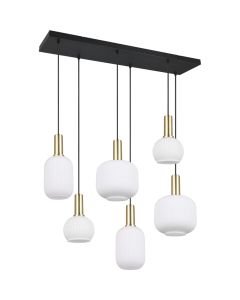 Trio Diva 319800608 mat messing hanglamp met wit glas