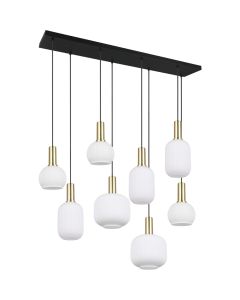 Trio Diva 319800808 mat messing hanglamp met wit glas