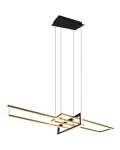 Trio Salinas 320310308 mat zwarte met messing hanglamp