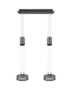 Trio Franklin 326510242 grijze hanglamp met trekpendels