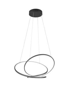 Trio Darvin 349119132 zwarte gebogen hanglamp