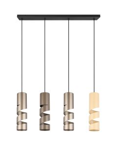 Trio Stream 364000417 beige met koffie bruine hanglamp
