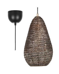 Trio Ziva 365300104 bronzen hanglamp van gevlochten metaal