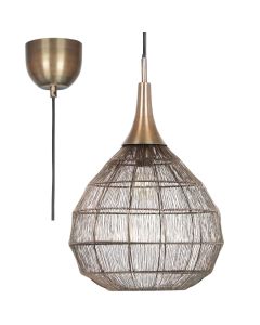 Trio Soraya 365440104 brons kleurige hanglamp van metaaldraad