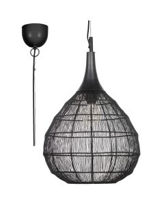 Trio Soraya 365440132 mat zwarte hanglamp van metaaldraad