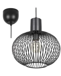 Trio Gila 365790132 mat zwarte hanglamp