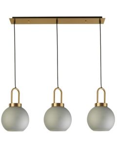 Searchlight Snowdrop 36632-3AC messing hanglamp met mat glas