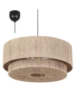 Trio Smilla 366890136 jute hanglamp met rotan uitstraling