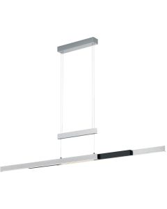 Trio Trajan 375310505 zwart met aluminium kleurige hanglamp