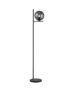 Trio Pure 402000142 antraciet grijze vloerlamp met rookglas