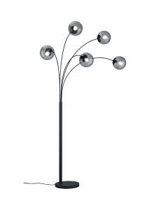 Trio Salini 408500542 booglamp met vijf rookglazen bollen