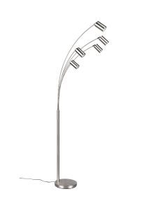 Trio Marley 412400507 staal kleurige vijfarmige vloerlamp