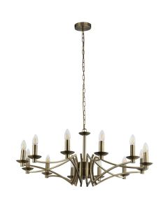 Searchlight Ascot 41312-12AB antiek bronzen twaalf lichts kroonluchter