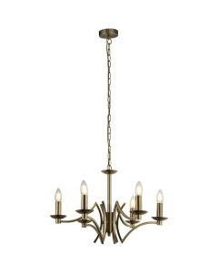 Searchlight Ascot 41312-6AB antiek bronzen zes lichts kroonluchter