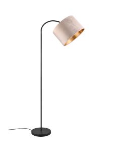 Trio Julieta 419090144 zwarte vloerlamp met fluwelen kap