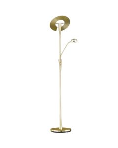 Trio Quebec 422710308 mat messing uplighter met leeslamp