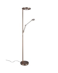 Trio Barrie 424210304 oud bronzen uplighter met leeslamp