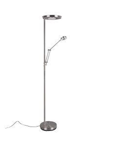 Trio Barrie 424210307 staal kleurige uplighter met leeslamp