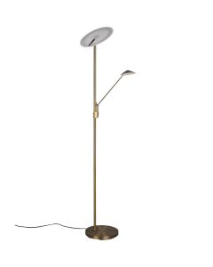 Trio Brantford 425610204 oud bronzen vloerlamp met leeslamp
