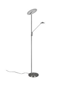 Trio Brantford 425610207 staal kleurige uplighter met leeslamp