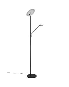 Trio Brantford 425610232 mat zwarte uplighter met leeslamp