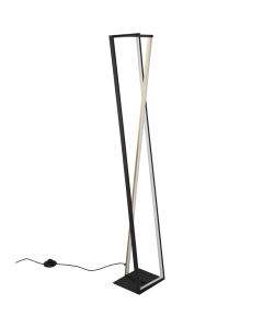 Trio Edge 426810132 zwart met messing vloerlamp